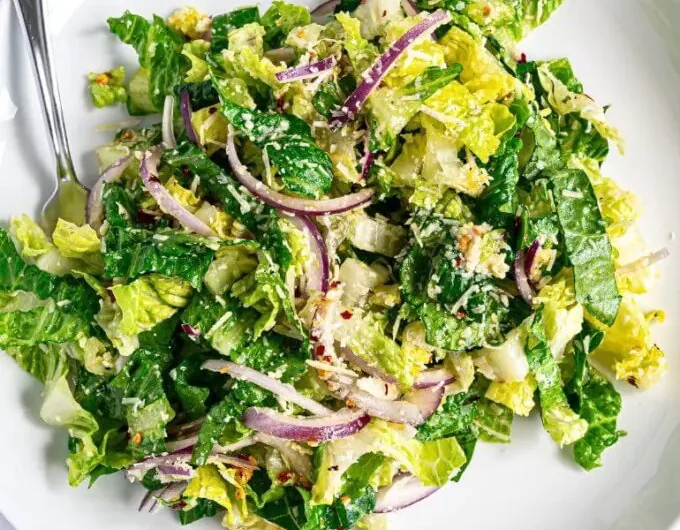 5-Minute Lemon Parmesan Lettuce Salad